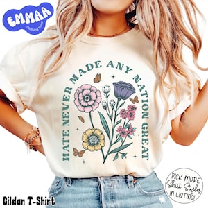 Subtle Floral Anti Trump shirt,Fuck Trump Floral Shirt,Protest Trump tshirt,Resist Trump tee,FDT tshirt,Anti Trump Apparel,Anti Trump Outfit