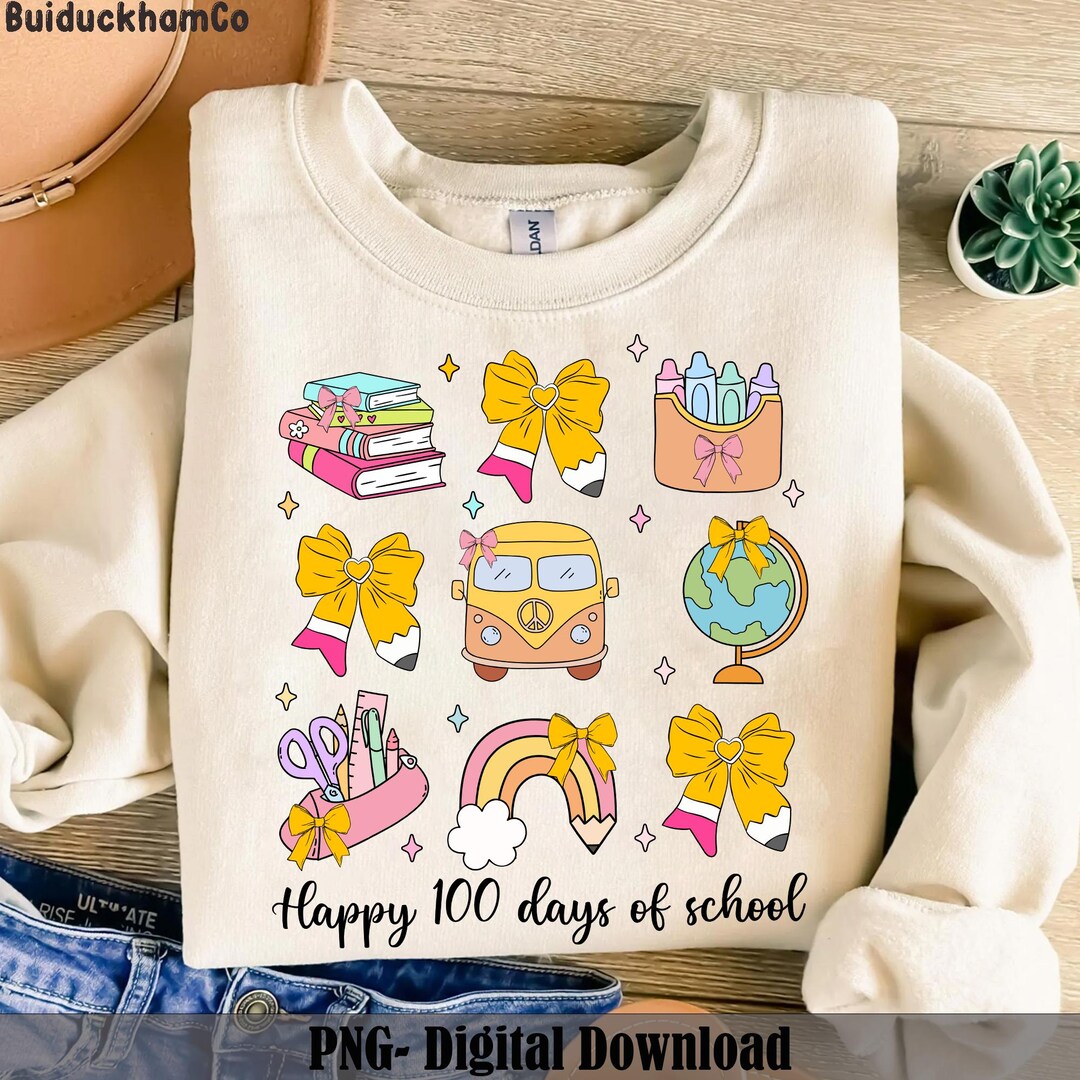 100 days of school with glitzy pencil with dalmatian print bow tee main image 1