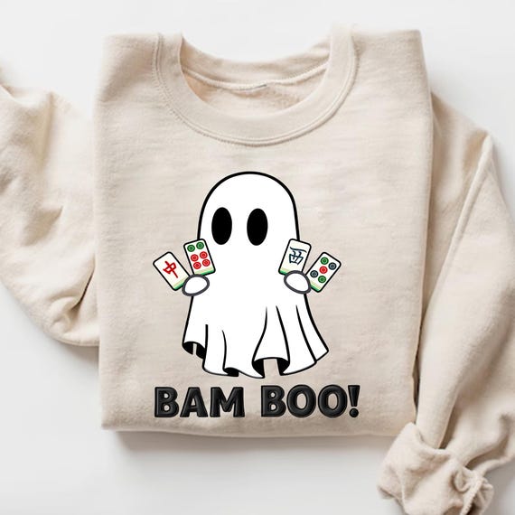 Comfort Colors® Bam BOO Halloween Mahjong Shirt, Ghost Mahjong Tee, Spooky Season Game Top, Mahjong Group Costume Idea, Halloween Game Shirt