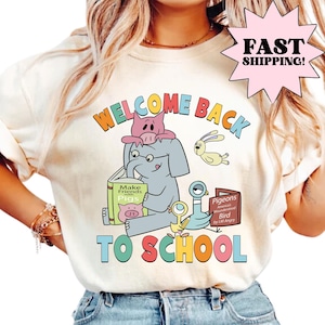 Welcome Back To School Piggie Shirt, Reading Shirt, Book Lover Shirt, Elephant And Piggie Shirt, Pigeon Shirt, Gift For Kids