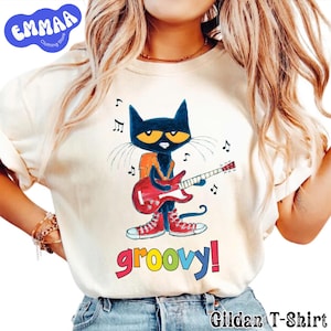 Pete The Cat Groovy Cat T-Shirt, die coole Katze zurück zu Schult-shirt, Kinderbuchgeschenk, niedliches Groovy Cat Sweatshirt, Kindergärtnerin