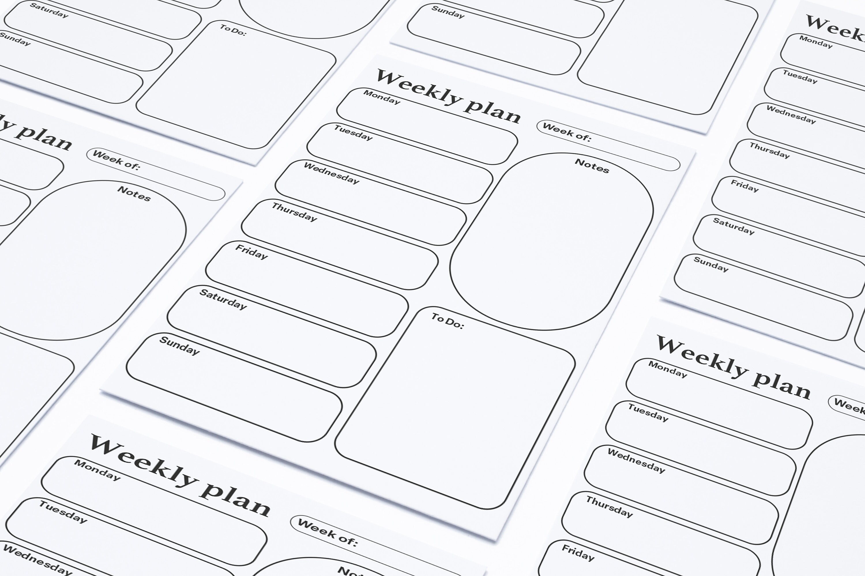 Minimalist Weekly Planner, Printable Daily Planner Template, Weekly to ...