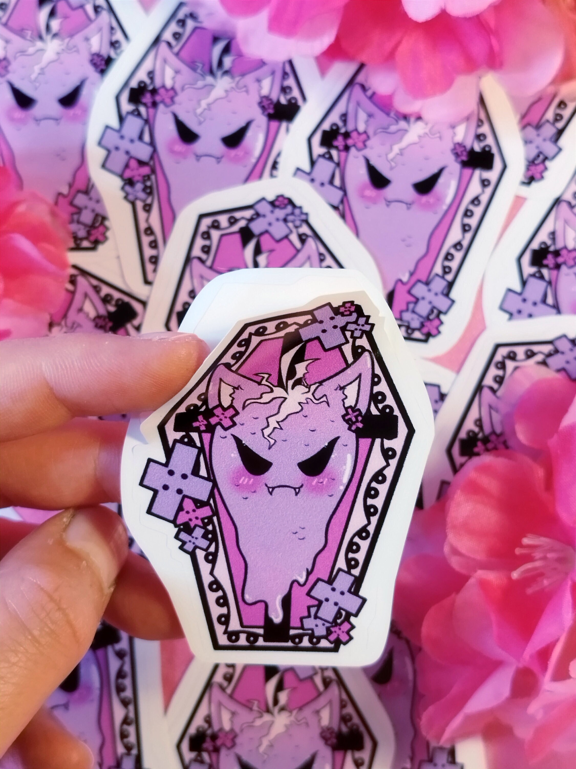 Coffing Sticker Coffin Sticker, Strawberry, Coffin, Sticker, Creepy, Cute, Kawaii - Etsy
