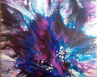 Cherry Blue Raspberry | Original Abstract Art, One of a Kind Artwork ...