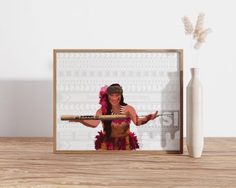 Samoan Fuataimi Woman Art Print | Polynesian Island Decor (Digital Download)