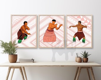 Samoa Through Generations | Father Son Grandfather Wall Print | Polynesian Heritage Digital Download | Aiga | Siva