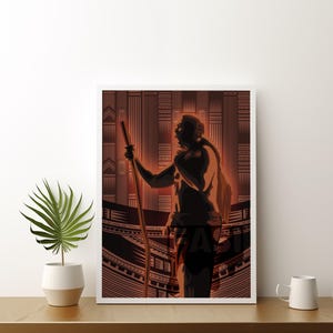 Samoan Chief (Matai) Silhouette | Polynesian Digital Art | Brown Island Pattern Design