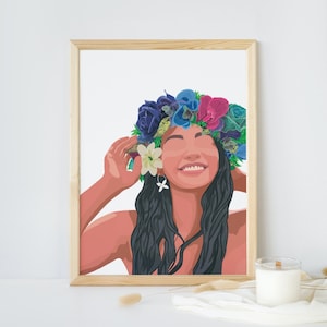 Poly Crown | Digital art download | Digital download | Samoan woman | Islander | Flower crown