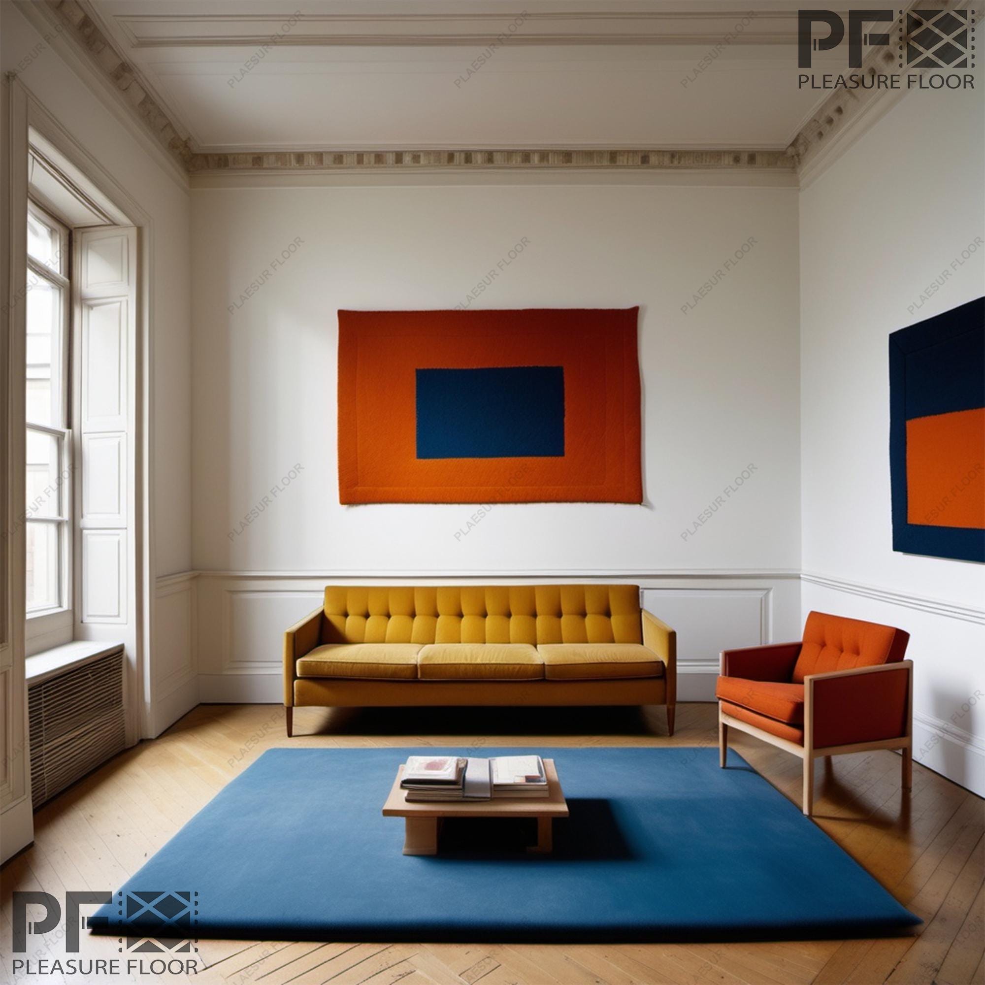 modern blue solid colour handmade plan rug premium luxury rug Multiple Sizes Available.