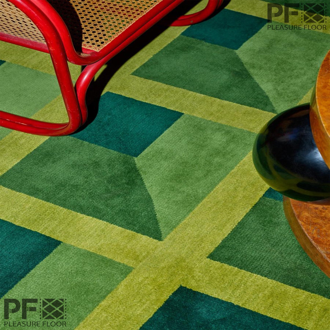 Midcentury Modern Geometric Rug Retro Design Rug 5x8 Etsy