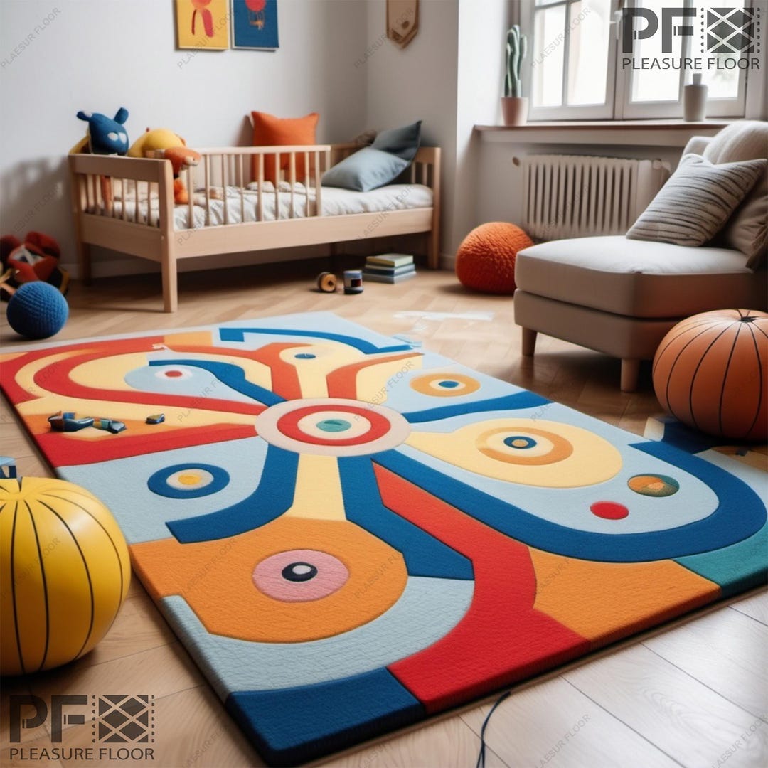 Kids Playing Handmade Tufted Area Rug - Stylish Home Decor Kids' Room ...