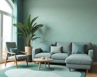 Handmade green luxury design tufted area rug - stylish home decor multiple sizes available.