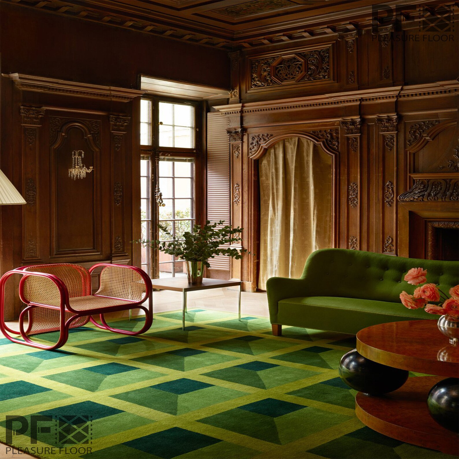 Midcentury Modern Geometric Rug Retro Design Rug 5x8 Ft 5x7, 5x8, 8x10, Multiple Sizes