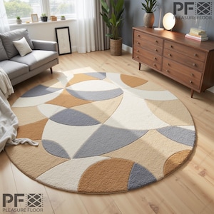 Modern round Rug Handmade Area Rug for Hall Kitchen Living Room Bedroom Dining Room Kids Room Home Decor Carpet Multiple Sizes Available
