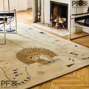 Lion Rug Handmade Tufted 100% Woollen Rugs & Carpet for Office Livingroom Dining Room Kids Room Multiple sizes available.