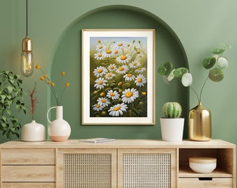 Flowers Field | HQ Digital | Home Decor | Wall Art | Oil Painting | Wall Decor | Home Decor | Printable Art Digital PDF