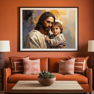 Jesus Christ with Child Painting: HQ Digital Art Print (PDF)