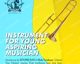 SOUND SAGA® Slide Trombone, Pleasant Sound Quality, & Pitch, With All Accessories, Including Mouthpiece And Case