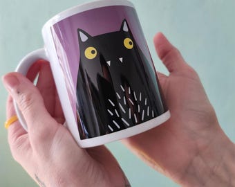 Bat mug • Bat coffee mug • Bat minimalist art • Bat illustration