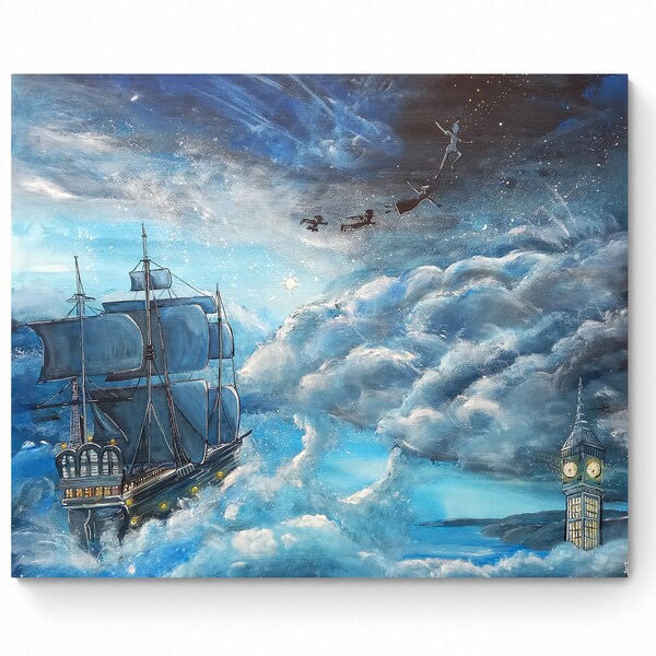 Tableau Peter Pan - Toile "L'ourson volant"