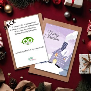 Cartes de Noël à planter : papier semences écologiques avec enveloppes kraft rustiques aquarelles