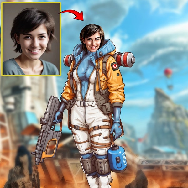 Get Your Own Apex Legend as Wattson Portrait from your photo/Custom Apex Legend portrait / Gamer caricature