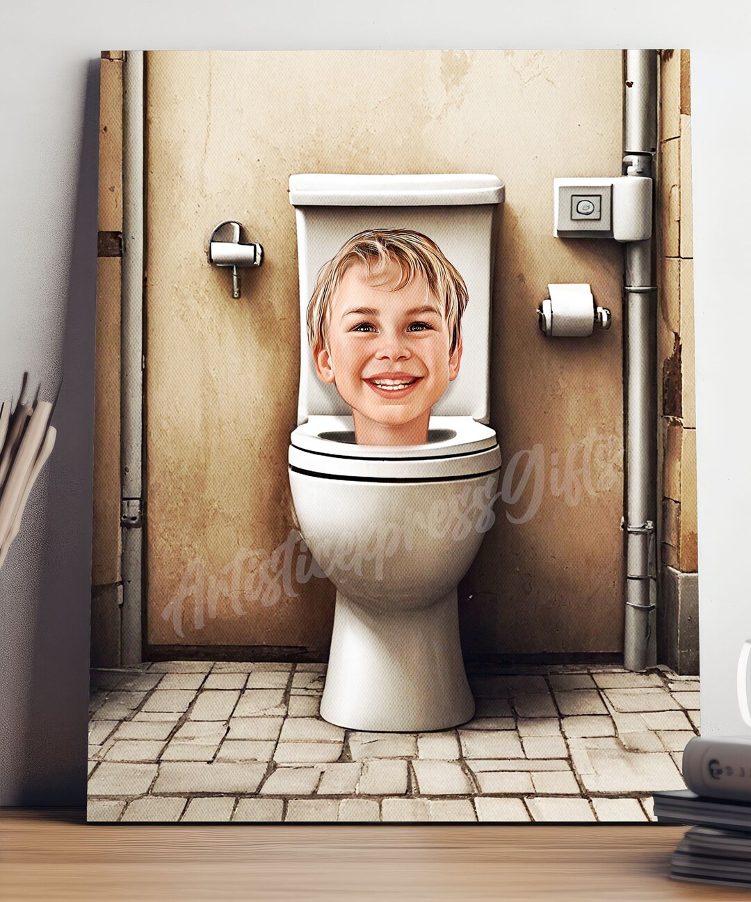 Custom Skibidi Toilet Portrait, Best Gift Idea, Posters or Canvases as