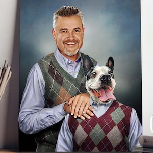 Custom Pet Step Brothers Portrait – Funny Family Parody Gift, Personalized Pet Art from Your Photos, Unique Comedy Movie Poster Style