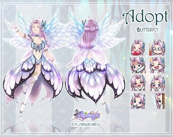 Adopt: Butterfly Princess 01 Design (ooak - one of a kind) incl. 8 emotes!