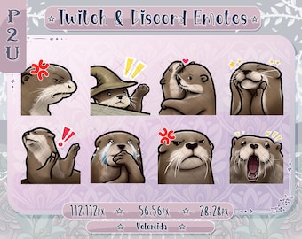 8x Twitch Meme Otter Emotes - Twitch / Youtube / Discord Emote