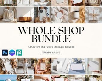Entire Store Bundle, Whole Shop Mockup Bundle, All Current And Future Mockups, Lifetime Access, Entire Shop Mockup Bundle