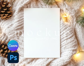 5x7 Card Mock Up, Christmas Card Mockup, Christmas 5x7 Cards Mockup, Holiday Card Mockup, Cozy Card Mockup, Christmas Invitation Mockup