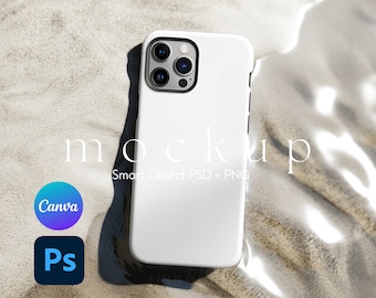 Phone Case Mockup, Tough Case Mockup, iPhone Case Mockup, iPhone Mockup, Canva PNG and Smart Object PSD