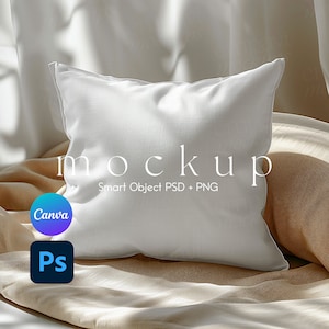 Pillow Mockup, Pillow Mock Ups, Smart Object PSD and Canva PNG, Pillow Mock Up, Throw Pillow Mockup