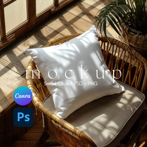 Pillow Mockup, Pillow Mock Ups, Pillow Mock Up, Throw Pillow Mockup, Smart Object PSD and Canva PNG