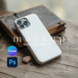 Handyhüllen Mockup, iPhone Hülle Mockup, iPhone Mockup, iPhone Mockup, Smart Objekt PSD und Canva PNG