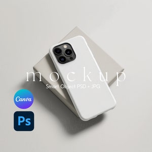 Phone Case Mockup, iPhone Case Mockup, iPhone Mockup, Smart Object PSD and Canva PNG