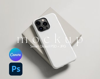 Phone Case Mockup, iPhone Case Mockup, iPhone Mockup, Smart Object PSD and Canva PNG