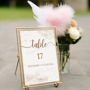 5x7 Table Number Mockup, Luxury Frame, Gold Table Numbers, Gold Frame Mockup, Single Frame Mockup, Wedding Sign Mockup, 5x7 Picture Frame image 6