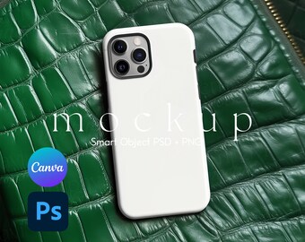 Maquette de coque de téléphone, Maquette de coque rigide, Maquette de coque d'iPhone, objet intelligent PSD et Canva PNG