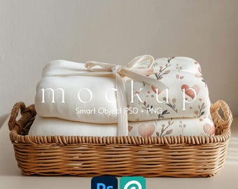 Decken-Mockup, Samt-Plüschdecken-Mockup, Weiche Decken-Mockup, Babydecken-Mockup, Decken-Mockups als Smart-Objekt (PSD und Canva PNG)