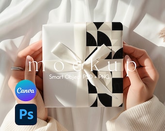 Geschenkpapier Mockup, Geschenk Mockup, Geschenkpapier Mockup, Geschenkpapier Mockup, Geschenkpapier Mockup, Geschenkpapier Mockup, Smart Objekt PSD und Canva PNG