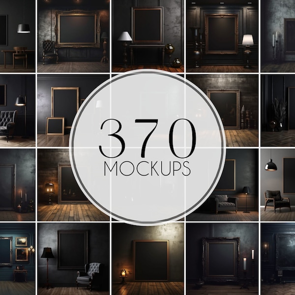 Frame Mockup Bundle, Mockup Bundle, Frame Mockup, Wood Frame Mockup, Interior Mockup, Wall Art Mockup, Frame Mockup Dark