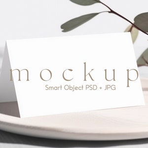 Thank You Card Mockup, Place Card Mockup, Tent Fold Place Card Mockup, Wedding Stationery Mockup, Name Card Mockup, Blank White Card Mockup