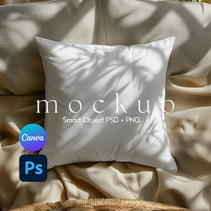 Pillow Mockup, Smart Object PSD and Canva PNG, Pillow Mock Up, Throw Pillow Mockup, Pillow Mock Ups