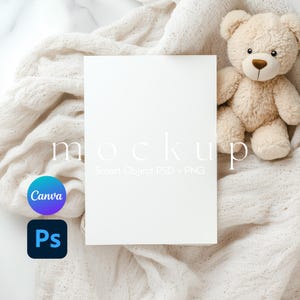 5x7 Karten Mockup, Grußkarten Mockup, Babyparty Karten Mockup, Digitales Einladung Mockup, Smart Objekt PSD und Canva PNG