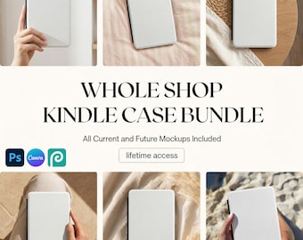 Kindle Case Mockup, Kindle Case Canva Drag and Drop Template, Kindle Cover Printify Mockup, Kindle Ebook Reader Canva Template