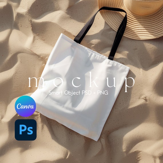 Tote Bag Mockup, AOP Tote Bag Mockup, Tote Mockup, Mockup Tote Bag, Bag Mockup, Smart Object PSD and Canva PNG