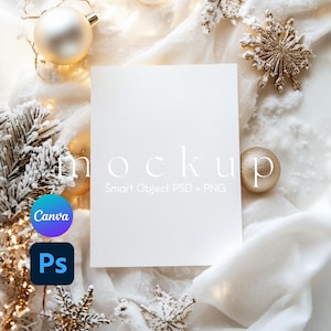 5x7 Christmas Card Mockup, Digital Card Mockup, Holiday Card Mockup, Cozy Card Mockup, Christmas Invitation Mockup, Canva PNG and PSD