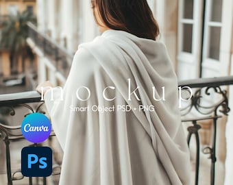 Mockup av sammetsfilt, filtmockup, filtmodeller, smart objekt PSD och Canva PNG